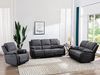 Vente-unique - Relaxsofa 2-Sitzer - Microfaser & Kunstleder - Grau & Schwarz - BRODY Bild 2
