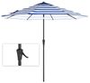 SONGMICS Sonnenschirm, Ø 265 cm, Sonnenschutz, 8 Schirmrippen, UV-Schutz bis UPF 50+, knickbar, mit Kurbel, ohne Ständer, Outdoor, Garten, Balkon, Terrasse, blau-weiß gestreift GPU009Q01 Bild 5