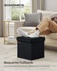 Songmics Sitztruhe mit Stauraum, Samt tintenschwarz, 38 x 38 x 38 cm Bild 4