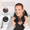 Cozyor Nackenstützkissen Memory Nackenkissen mit verstellbarem Verschluss + praktischer Tasche, Füllung: Memory Schaum Gedächtnisschaum, Bezug: waschbarer Bezug, Set, Nackenhörnchen zum Reisen, klein & kompakt, schwarz Eclipse Serie, auch im Reise-Set ... Bild 2