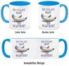 speecheese Tasse Robbe - schlafe nicht sondern meditiere Kaffeebecher in hellblau Bild 4
