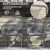 Outsunny Rattanstuhl 2er Set, mit Armlehne, Rückenlehne, abnehmbar Sitzkissen (Gartenstuhl aus Rattan, 2 St), Rattanstuhl für Garten, Balkon, Terrasse, Dunkelgrau Bild 5