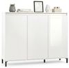 Dmora - Kommode Mogadiscio, Wohnzimmerbuffet, Wohnzimmer-Sideboard, Moderne Küchen-Speisekammer, Made in Italy, 138x40h110 cm, Glänzendes Weiß und Anthrazit Bild 3
