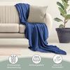 LAYNENBURG Premium Musselin Tagesdecke 180x220 cm - 100% Baumwolle - extraweiche Baumwolldecke als Kuscheldecke, Bett-Überwurf, Sofa-Überwurf, Couch-Überwurf - warme Sofa-Decke (Blau) Bild 5