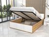 FDM Polsterbett mit Lattenrost Doppelbett 120x200, 140x200, 160x200, 180x200 (Bettrahmen mit Bettkasten für viel Stauraum, in Grau,Weiß oder Eiche Braun, ideal für Paare), Metallrahmen mit hydraulischer Klappfunktion Bild 5