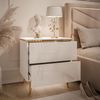 Lookway Nachttisch AURORA II im Weiß Hochglanz mit Beinen und LED-Beleuchtung (1x Nachttisch), Breite: 50 cm Bild 5