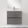 Baikal, Natura Badezimmerschrank mit reduziertem Boden, mit Keramikwaschbecken, Zwei Schubladen, montierter Schrank, Zwei Schubladen ohne Spiegel, Boden 39 cm, 70 cm, Asche Bild 3