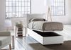 Talamo Italia - Einzelbett Vanessa, Containerbett mit Stoffbespannung, 100% Made in Italy, Frontöffnung, passend für Matratze 80x190 cm, Weiß Bild 4