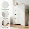 FurnitureR Kommode Weiß mit 4 Schubladen und Schrank, MDF Aufbewahrungsschrank mit Verstellbaren Regalböden, Schubladenschrank für Wohnzimmer Schlafzimmer Flur Büro, 55 x 30 x 82 cm Bild 5