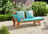 Greemotion 'Hawaii' Multifunktionsbank, klappbare Armlehnen, Akazienholz FSC® natur / blau, 198 x 78 x 68 cm Bild 2