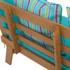 Greemotion 'Hawaii' Multifunktionsbank, klappbare Armlehnen, Akazienholz FSC® natur / blau, 198 x 78 x 68 cm Bild 4