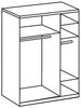 Schwebetürenschrank Bramfeld Kleiderschrank 135 x 64 x 198 cm weiß schwarzglas, 135 x 64 x 198 cm Bild 4