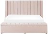 Bett mit Stauraumbank NOYERS 180 x 200 cm Samtstoff Pastellrosa Bild 5