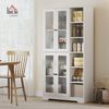 HOMCOM Küchenbuffet 172 cm groß (Schrank mit Glastüren, 1-St, Hochschrank) Großer Stauraum, Weiß Bild 2