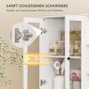 HOMCOM Küchenbuffet 172 cm groß (Schrank mit Glastüren, 1-St, Hochschrank) Großer Stauraum, Weiß Bild 5