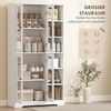 HOMCOM Küchenbuffet 172 cm groß (Schrank mit Glastüren, 1-St, Hochschrank) Großer Stauraum, Weiß Bild 4