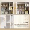 HOMCOM Küchenbuffet 172 cm groß (Schrank mit Glastüren, 1-St, Hochschrank) Großer Stauraum, Weiß Bild 3