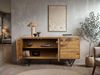 Sideboard Sheesham Massivholz 150x40x55cm 2 Türen 3 Schubladen 3D Steinoptik Bild 5