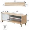 amuéblate online Moderner TV-Schrank mit 1 Tür und 2 Fächern + L-Regal, Modell Edu, Finish in Weiß und kanadischer Eiche Bild 3