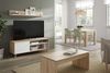 amuéblate online Moderner TV-Schrank mit 1 Tür und 2 Fächern + L-Regal, Modell Edu, Finish in Weiß und kanadischer Eiche Bild 2