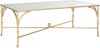 SAFAVIEH Glam Accent Table with Iron Legs, in Gold and Clear, 66 X 127 X 45.72 Bild 4