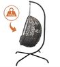 Spetebo Hängesessel Outdoor Hängestuhl mit Sitz-und Kopfkissen für Außen und Innen (Anzahl, 1-St, anthrazit), Polyrattan Hängesessel mit Gestell und Standfuß, 194 x 104 cm Bild 3