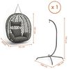 Spetebo Hängesessel Outdoor Hängestuhl mit Sitz-und Kopfkissen für Außen und Innen (Anzahl, 1-St, anthrazit), Polyrattan Hängesessel mit Gestell und Standfuß, 194 x 104 cm Bild 2