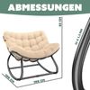 KESSER® 'XXL Chillexer' Schaukelstuhl mit Rutschfesten Füßen, für drinnen & draußen, Witterungsbeständig, Stahl / Polyester beige, 100 x 100 x 85 cm Bild 2