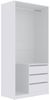 Marmex Möbel TRES SET 11B offener Kleiderschrank mit Kleiderstangen und Container, laminierte Spanplatte, weiß, 100x206x51 cm Bild 5