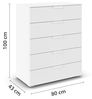 rauch Aditio Box, Kommode, 5 Schubladen, mit Softclose-Funktion, Farbe Weiß, BxHxT 80x100x43cm Bild 3