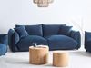 Sofa 3-Sitzer LUVOS Samtstoff Dunkelblau Bild 2