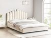 Bett mit Lattenrost Samtstoff VINCENNES 160 x 200 cm Cremeweiß Bild 2