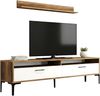 Dmora Wandregal Edasich 180 x 35 x 47 cm Braun 4 Böden 2 Türen Bild 2