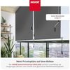 NOOR Senkrechtmarkise EXKLUSIV Vertikalmarkise außen 150x250 cm anthrazit - blickdichter Senkrechtrollo Balkonrollo - Sichtschutz Windschutz für Balkon Terrasse - Markise inkl. Befestigung & Kurbel Bild 2