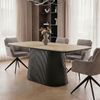 IDIMEX Esstisch GRANO, Esszimmertisch 180x90 cm Keramikplatte in Travertinoptik Beige/Schwarz Bild 2