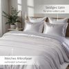 Cozyor Wendebettwäsche, glänzend matt, Satin & Mikrofaser, Weiß, 200x200 cm + 2x Kissenbezug 40x80 cm Bild 4