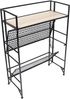Dekoleidenschaft Standregal "Simply Modern" aus Metall, schwarz & MDF, klappbar, Regal mit 3 Böden, Badregal, Küchenregal, Klappregal, Wohnzimmerregal, Metallregal Bild 5