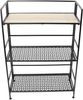 Dekoleidenschaft Standregal "Simply Modern" aus Metall, schwarz & MDF, klappbar, Regal mit 3 Böden, Badregal, Küchenregal, Klappregal, Wohnzimmerregal, Metallregal Bild 2