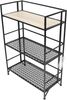 Dekoleidenschaft Standregal "Simply Modern" aus Metall, schwarz & MDF, klappbar, Regal mit 3 Böden, Badregal, Küchenregal, Klappregal, Wohnzimmerregal, Metallregal Bild 3