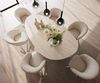 Esstisch Edge Oval 220x120 Keramik Laminam®Travertino Bianco Creme-Weiß? Zenthara kantig Metall Weiß Bild 5