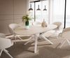 Esstisch Edge Oval 220x120 Keramik Laminam®Travertino Bianco Creme-Weiß? Zenthara kantig Metall Weiß Bild 2