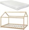 Kinderbett Cerro mit Matratze 120x200cm Holzfarben [en. casa] Bild 3