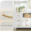 HOMCOM Kommode mit europäischer Steckdosenleiste, Stahlrahmen (Schubladenschrank, 1 St, Aufbewahrungsschrank mit 8 Schubladen aus Stoff), für Flur, Schlafzimmer, Wohnzimmer und Büro, Cremeweiß Bild 5