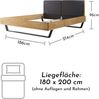 KEKE Modernes Massivholzbett 180x200 - Komfortables Balkenbett aus massiver Fichte mit Metallkufen - 186 x 97 x 215 cm (B/H/T) Bild 3