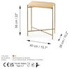Couchtisch, 'SHB-003', 56 x 26 x 40, Gold, Natürlich Bild 3