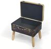 Kobolo Kofferhocker Hocker Polsterhocker - Leinen und Kunstleder - Braun - 50 x 36 x 45 cm Bild 5