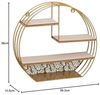 Well Home - Wandregal aus Holz, Metall, rund, goldfarben Bild 3