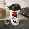 Geda Labels GmbH Coffee-to-go-Becher Mickey Kiss Sketch, 1-tlg, PP, Weiß, 400 ml, doppelwandig, auslaufsicher Bild 5