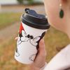 Geda Labels GmbH Coffee-to-go-Becher Mickey Kiss Sketch, 1-tlg, PP, Weiß, 400 ml, doppelwandig, auslaufsicher Bild 3