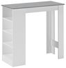 Dmora Küchenhalbtisch mit 4 Regalen, Barschrank, Beistelltisch, 112x49,50xh106 cm, Weiß und Zementfarbe Bild 2